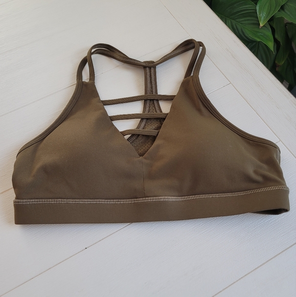 ZYIA Olive Strappy Sports Bra pre loved in excellent used condition - Picture 4 of 9